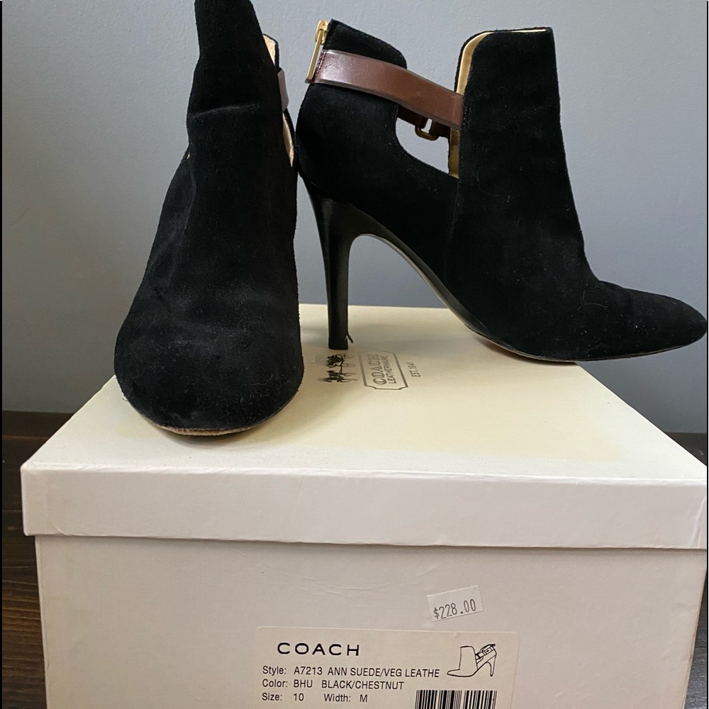 Coach Ann Suede Boots Black size 10